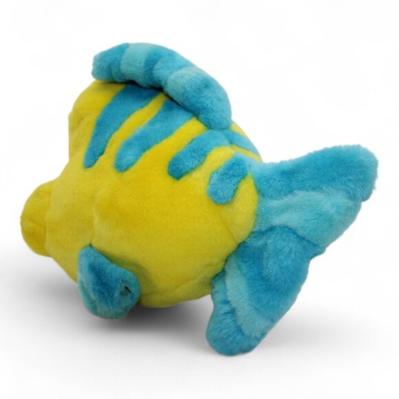 Vintage Tyco 1991 Disney Flounder Fish Plush Yellow & Blue Soft Toy - Picture 2 of 6